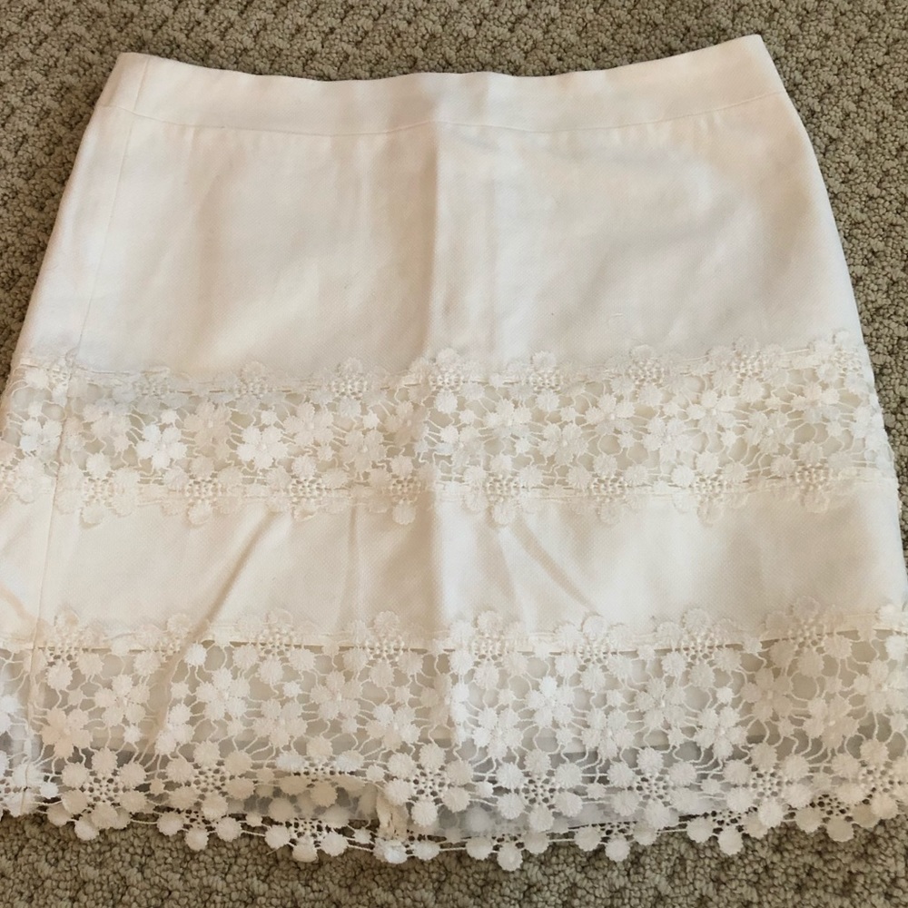 J Crew White Lace Skirt